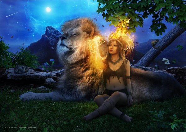 Девушка со львом