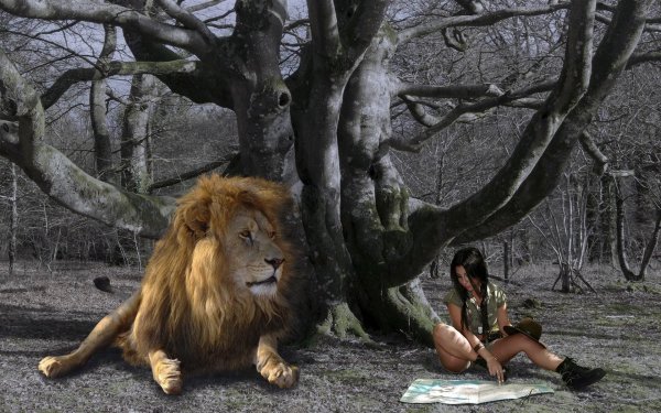 Девушка со львом