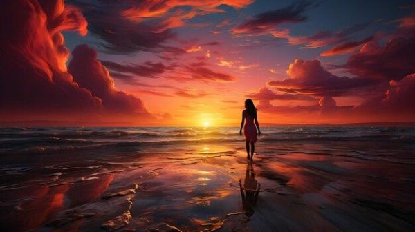 Девушка на закате