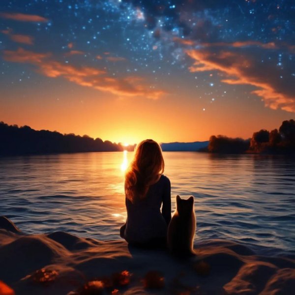 Девушка на закате