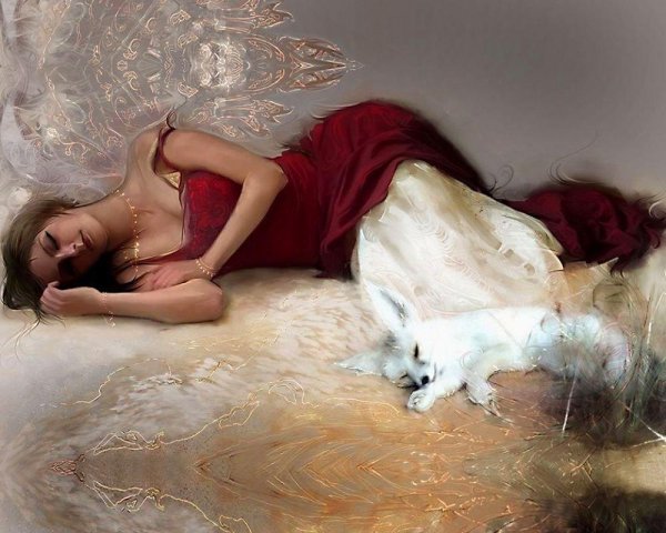 Девушка спит