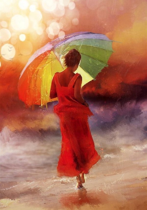 Девушка с зонтом