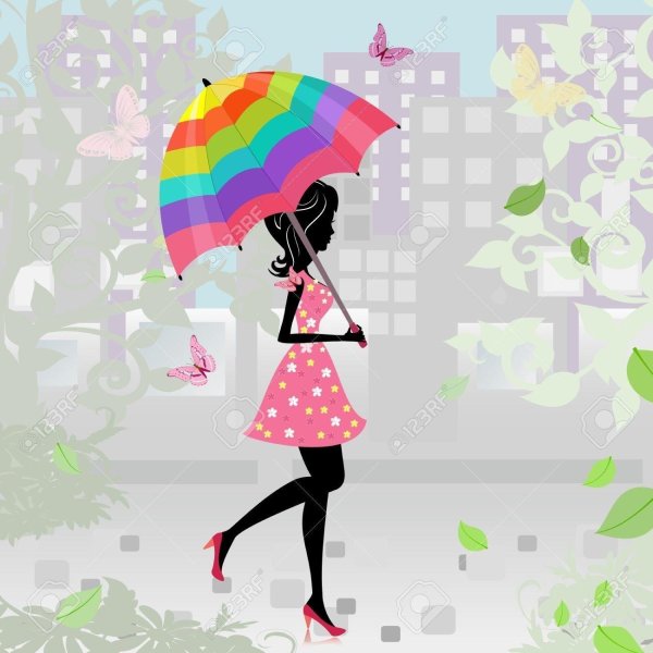 Девушка с зонтом