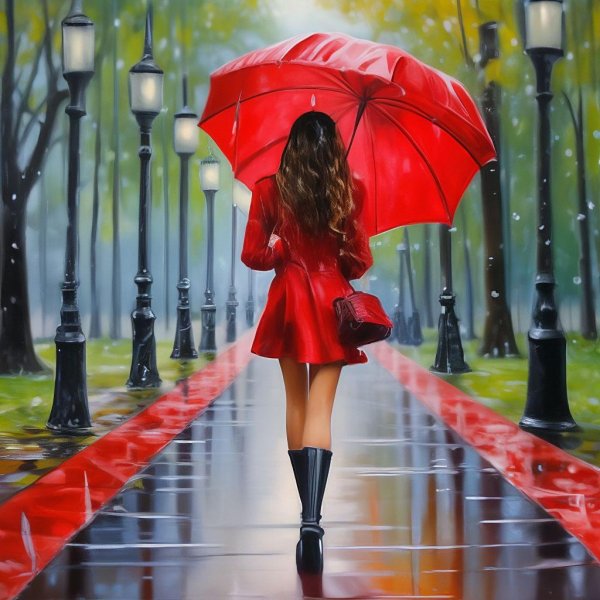 Девушка с зонтом