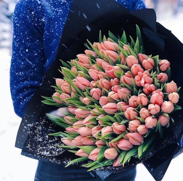 Девушка с тюльпанами