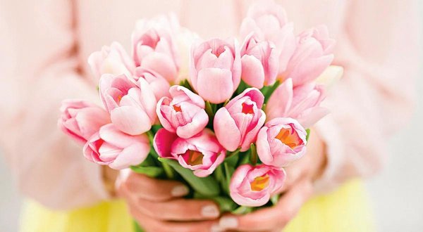 Девушка с тюльпанами