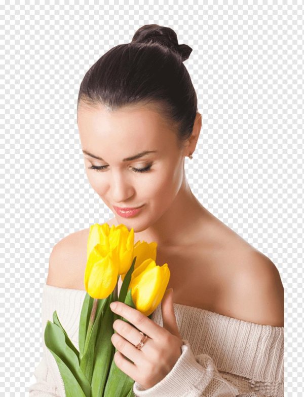 Девушка с тюльпанами