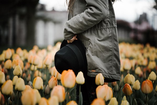 Девушка с тюльпанами