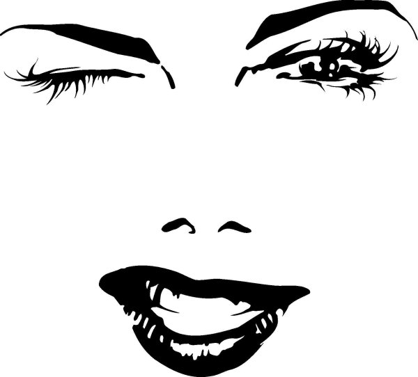 Девушка подмигивает