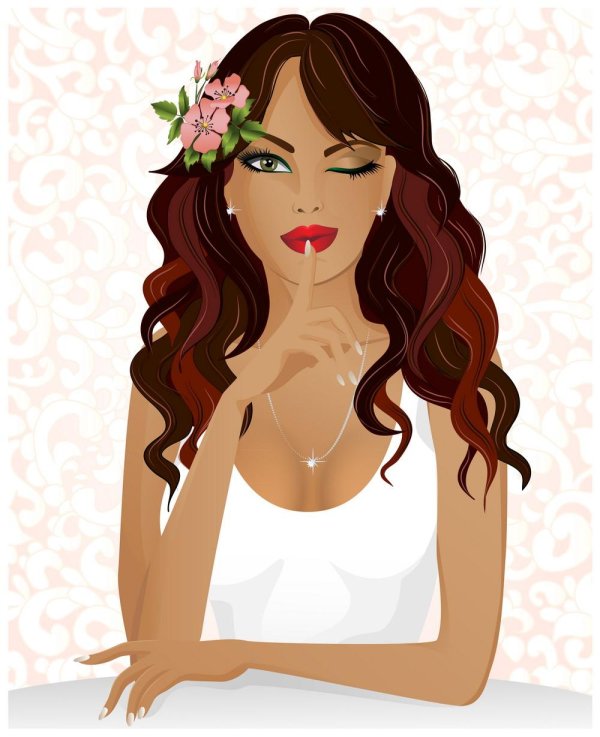 Девушка подмигивает