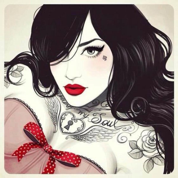 С девушками рисованные