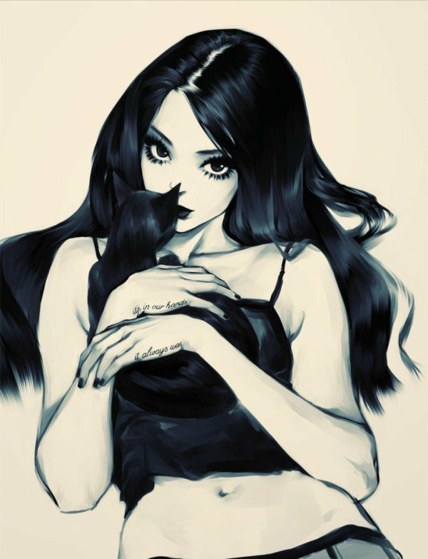 С девушками рисованные