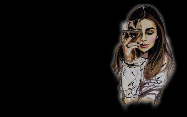 С девушками рисованные