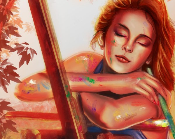 С девушками рисованные