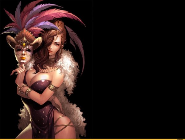 С девушками рисованные