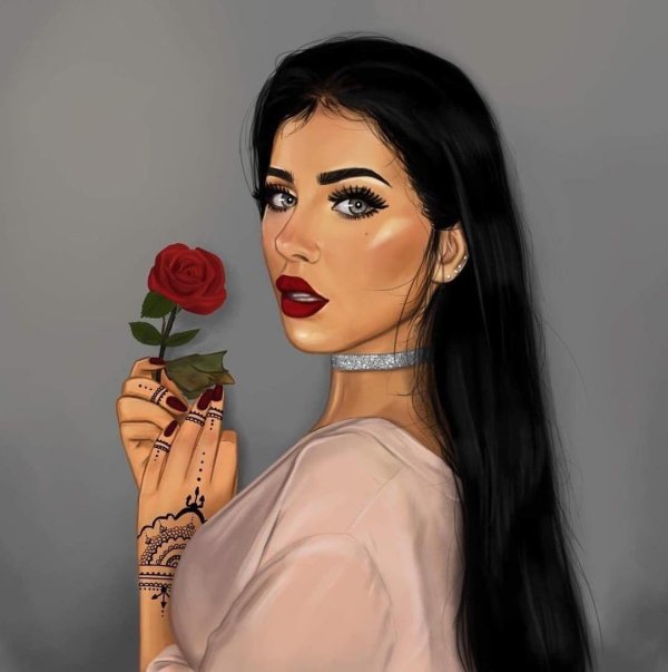 С девушками рисованные