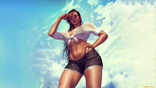 С девушками рисованные