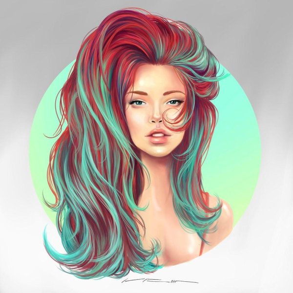 С девушками рисованные