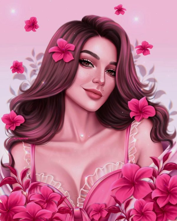 С девушками рисованные