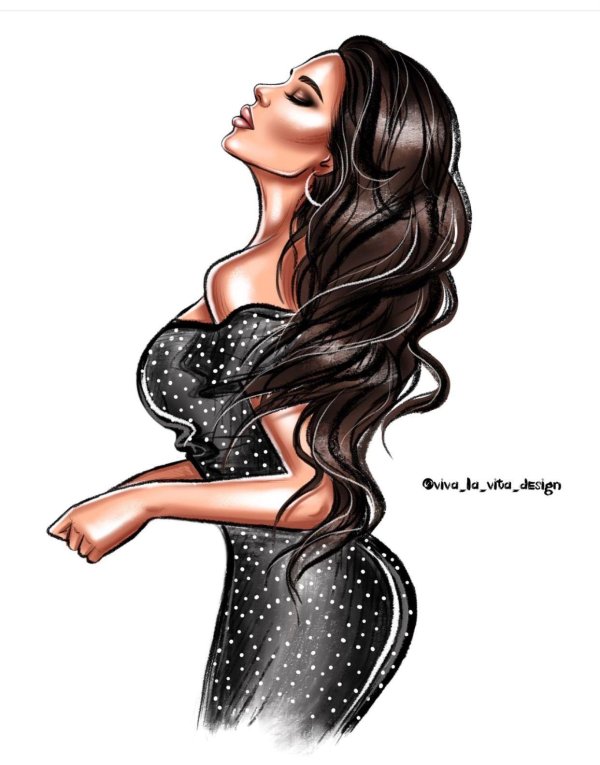 С девушками рисованные