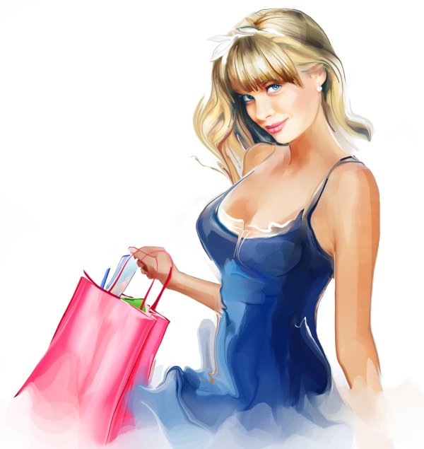 С девушками рисованные