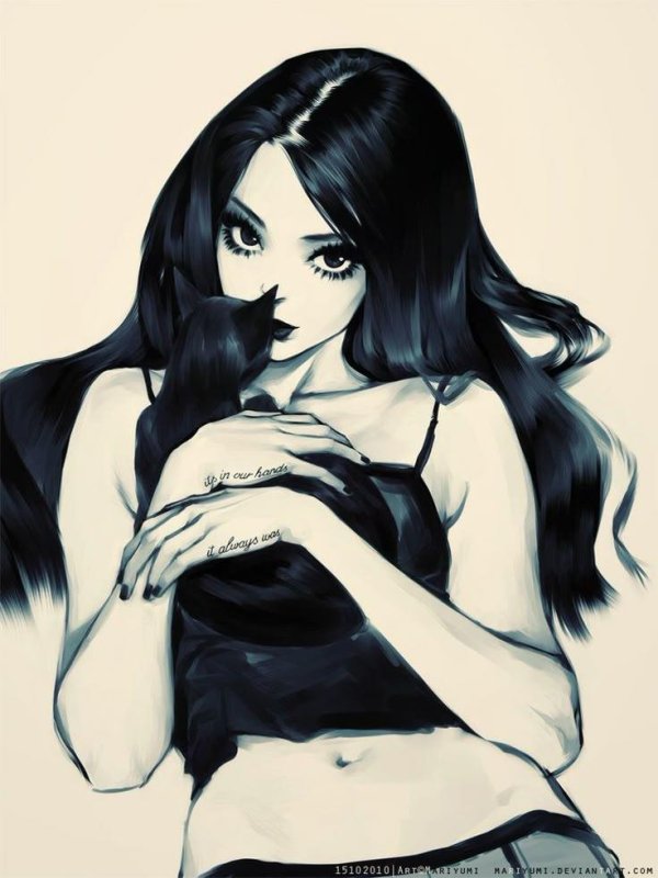 С девушками рисованные