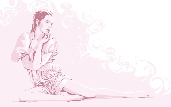 С девушками рисованные