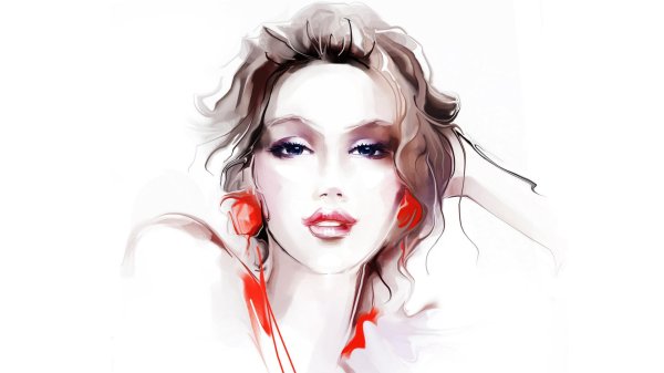 С девушками рисованные