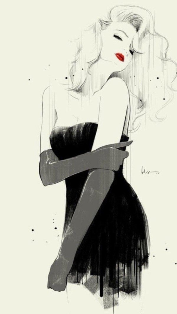 С девушками рисованные