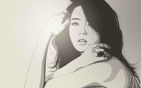 С девушками рисованные