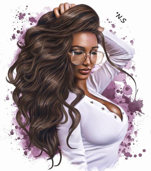 С девушками рисованные