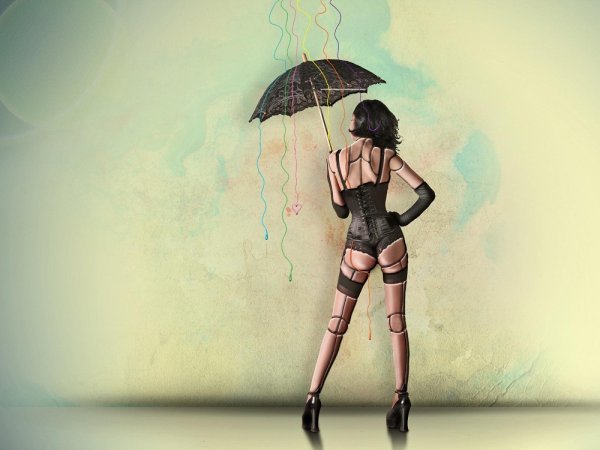 С девушками рисованные