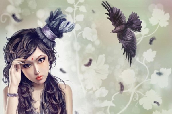 С девушками рисованные