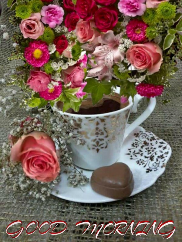 доброе утро розы и кофе