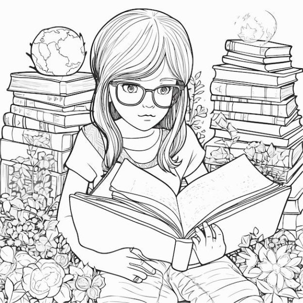 Девушка читает книгу