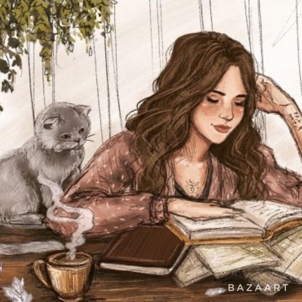 Девушка читает книгу