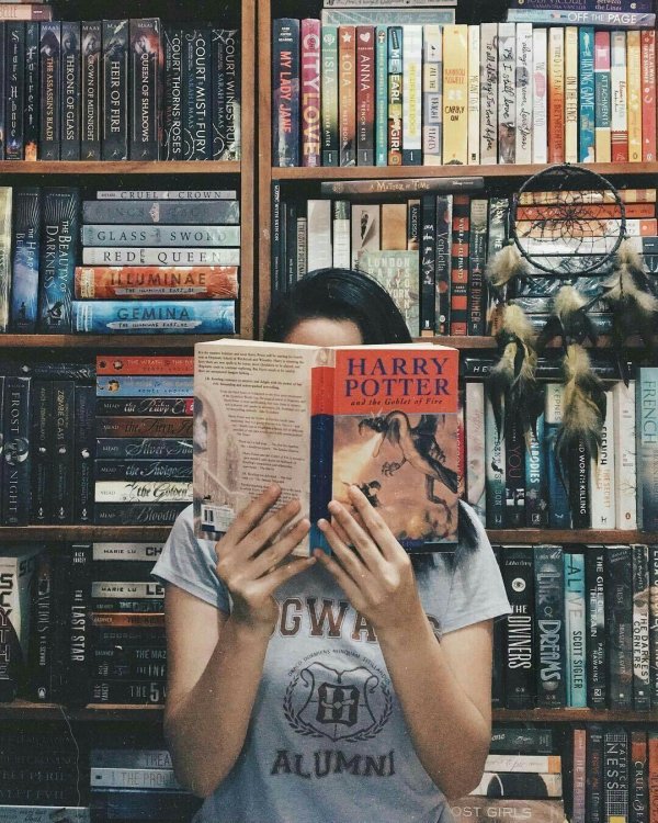 Девушка читает книгу