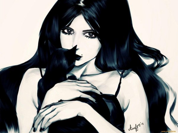 Девушка с котом