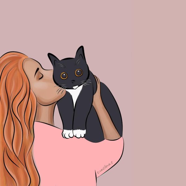 Девушка с котом