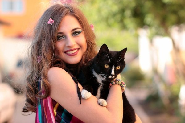 Девушка с котом