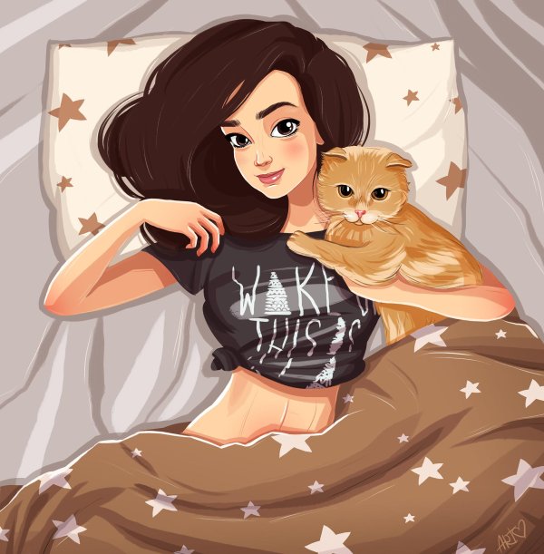 Девушка с котом