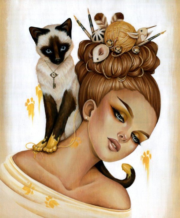 Девушка с котом