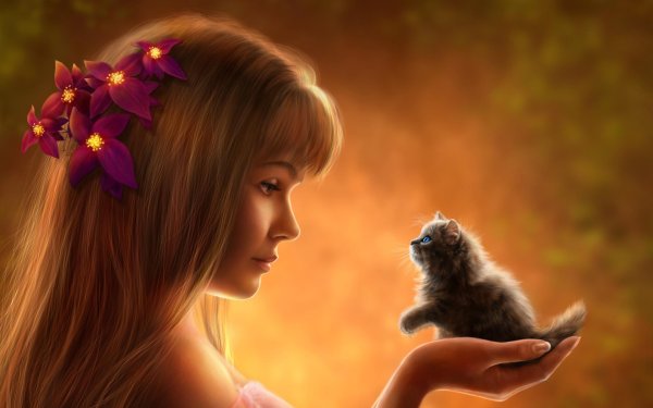 Девушка с котом