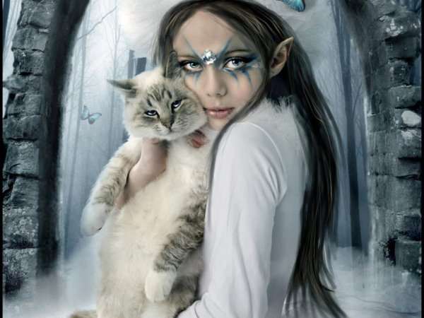 Девушка с котом