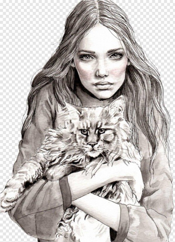 Девушка с котом