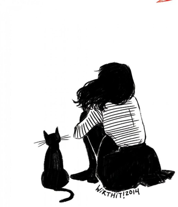 Девушка с котом