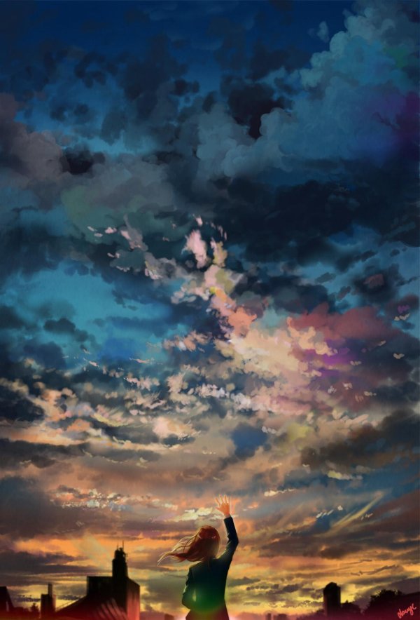 Небо и девушка