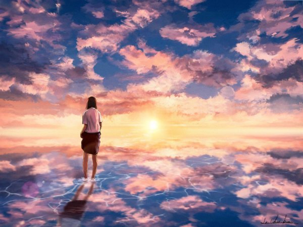 Небо и девушка