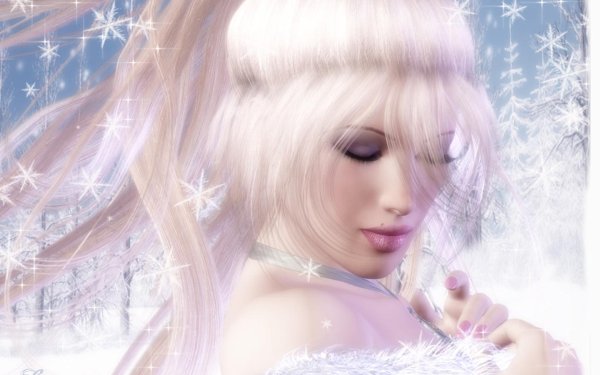 Фэнтези девушка зима
