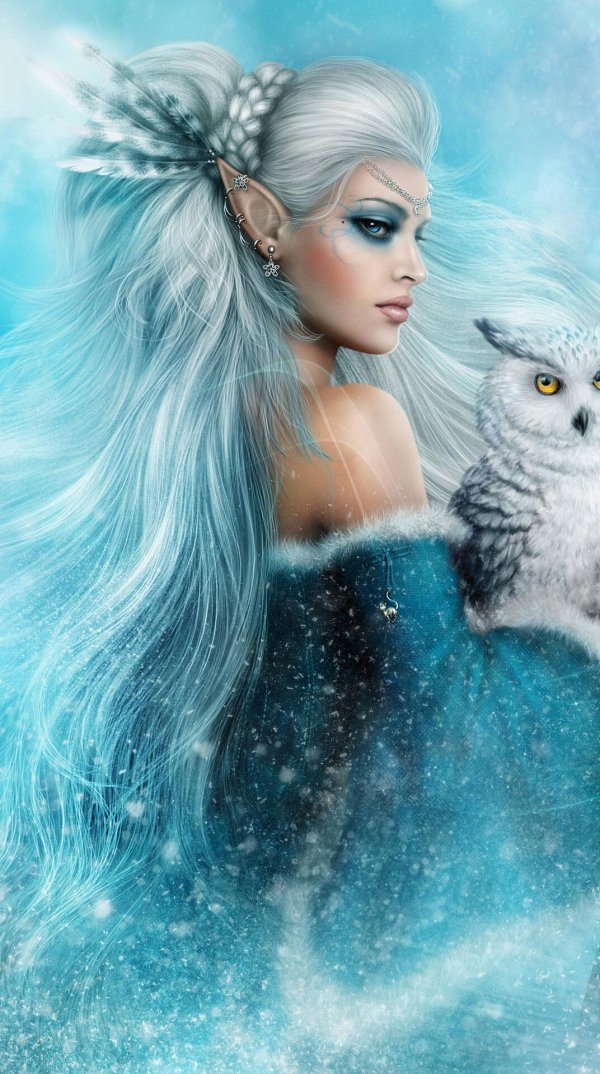 Фэнтези девушка зима